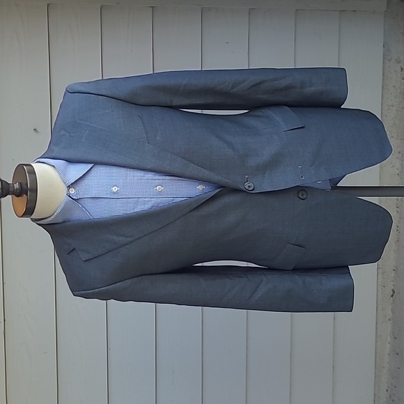 SAMUELSOHN Recent Grey‎ Blue Super 150s Wool Mens Sz 38 R Sport Coat Blazer